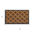 24" X 36" Black And Natural Geometric Outdoor Coir And Rubber Door Mat