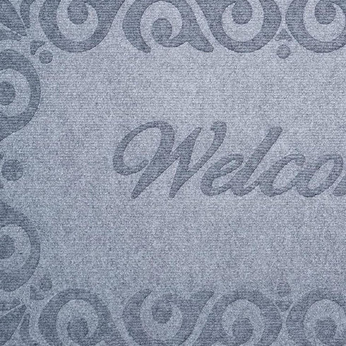 18" X 30" Gray Scrollwork Border Welcome Outdoor Polypropylene Door Mat