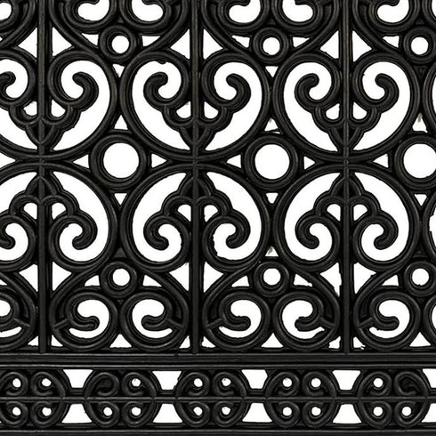 18" X 30" Black Scrollwork Outdoor Rubber Door Mat