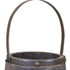 Set of Two Brown Wood And Steel Bucket Pot Planters