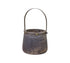 Set of Two Brown Wood And Steel Bucket Pot Planters