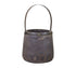 Set of Two Brown Wood And Steel Bucket Pot Planters