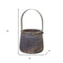 Set of Two Brown Wood And Steel Bucket Pot Planters