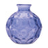 Set of Two Blue Glass Round Table Vases