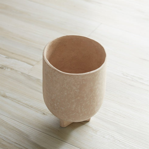 7" Beige Recycled Paper Urn Table Vase