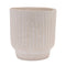 8" Beige Recycled Paper Textured Lines Urn Table Vase