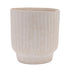 8" Beige Recycled Paper Textured Lines Urn Table Vase