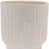 8" Beige Recycled Paper Textured Lines Urn Table Vase