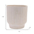 8" Beige Recycled Paper Textured Lines Urn Table Vase