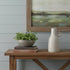 11" Gray And White Ceramic Round Table Vase