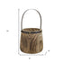 Set of Two Natural Wood And Steel Bucket Pot Planters