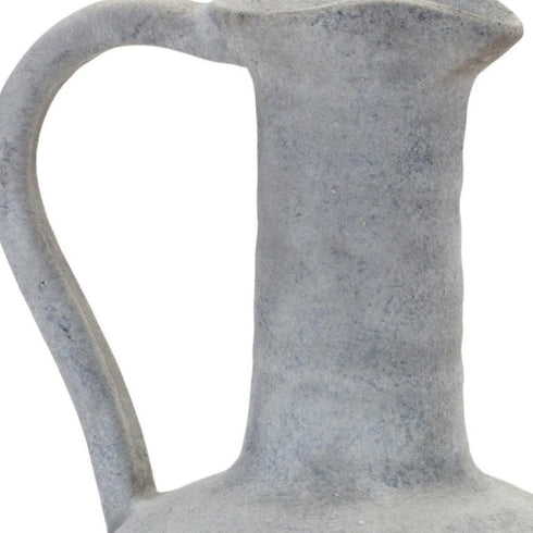 12" Gray Resin Round Pitcher Vase