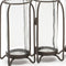 8" Black And Clear Glass And Metal Triple Test Tube Table Vase
