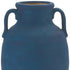 11" Blue And Terra Cotta Ceramic Urn Vase