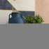 11" Blue And Terra Cotta Ceramic Urn Vase