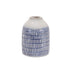 Set of Two Blue And White Checkered Ceramic Round Table Vases