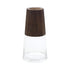 Set of Two Brown And Clear Glass Tapered Table Vases With Wood