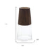 Set of Two Brown And Clear Glass Tapered Table Vases With Wood