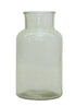 10" Green Glass Cylindrical Table Vase