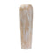 24" Brown And White Round Wood Floor Vase