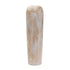 24" Brown And White Round Wood Floor Vase