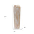 24" Brown And White Round Wood Floor Vase