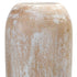 24" Brown And White Round Wood Floor Vase