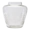 7" Clear Etched Leaf Glass Urn Table Vase