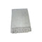 50" X 67" Light Gray And Cream Cotton Blend Woven Plaid Throw Blanket with Fringe