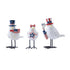 Set of Three Red White And Blue Polyresin Americana Bird Figurines