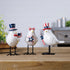Set of Three Red White And Blue Polyresin Americana Bird Figurines