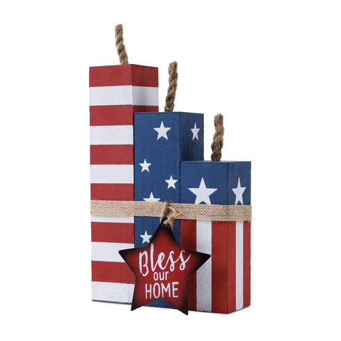 14" Red White And Blue Independence Day Tabletop Sign