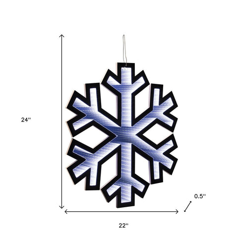 24" White Acrylic Christmas Snowflakes Tabletop Sign with LED