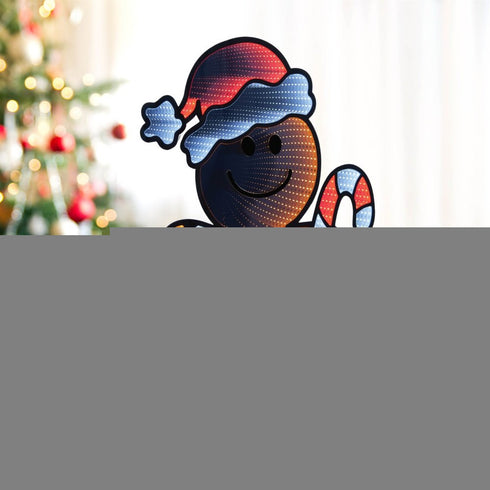 31" Brown And White Acrylic Christmas Tabletop Sign with LED
