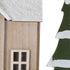 12" Beige Green And White Christmas Tabletop Sign with LED