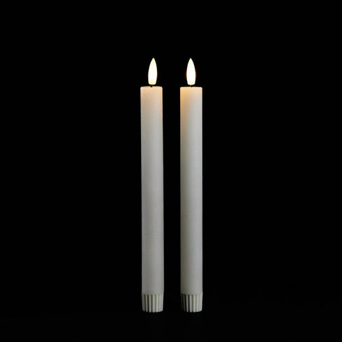 Set of Two Ivory Unscented Candle Flameless Taper Candles