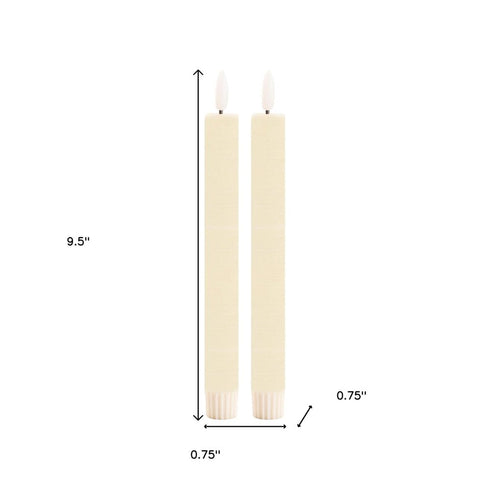 Set of Two Ivory Unscented Candle Flameless Taper Candles