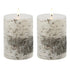Set of Two Brown And Beige Unscented Flameless Candle Pillar Candles