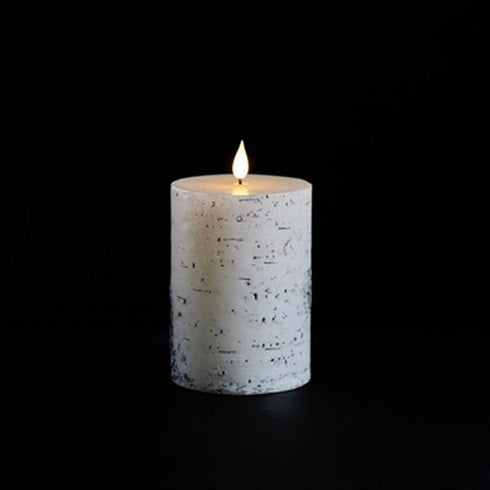 Set of Two Brown And Beige Unscented Flameless Candle Pillar Candles