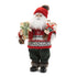 13" Red White And Black Fabric Christmas Santa Figurine