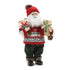 13" Red White And Black Fabric Christmas Santa Figurine