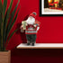 13" Red White And Black Fabric Christmas Santa Figurine