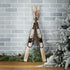 36" Beige And Brown Skiing Tabletop Sculpture