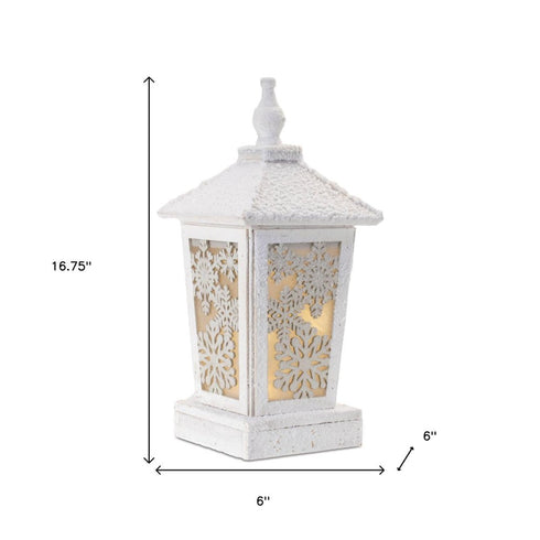 17" White Wood Tabletop Sculpture with LED