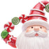 Set of Two White Green And Red Plastic Christmas Santa Tabletop Sculpture with LED