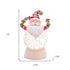 Set of Two White Green And Red Plastic Christmas Santa Tabletop Sculpture with LED