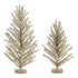 Set of Two Silver Plastic Trees Tabletop Sculpture
