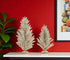 Set of Two Silver Plastic Trees Tabletop Sculpture