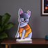 16" White And Orange Acrylic Dog Tabletop Sign with LED