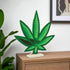 18" Green Acrylic Leaf Tabletop Sign with LED